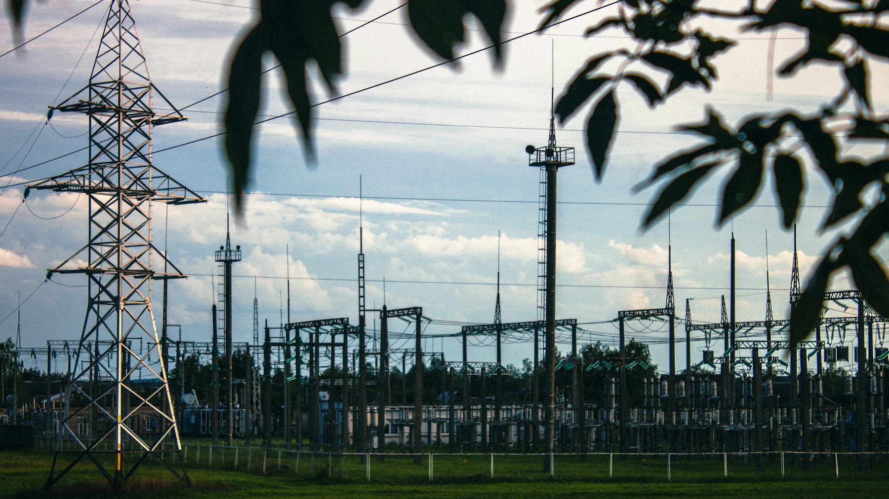 Power transmission infrastructure across an open landscape