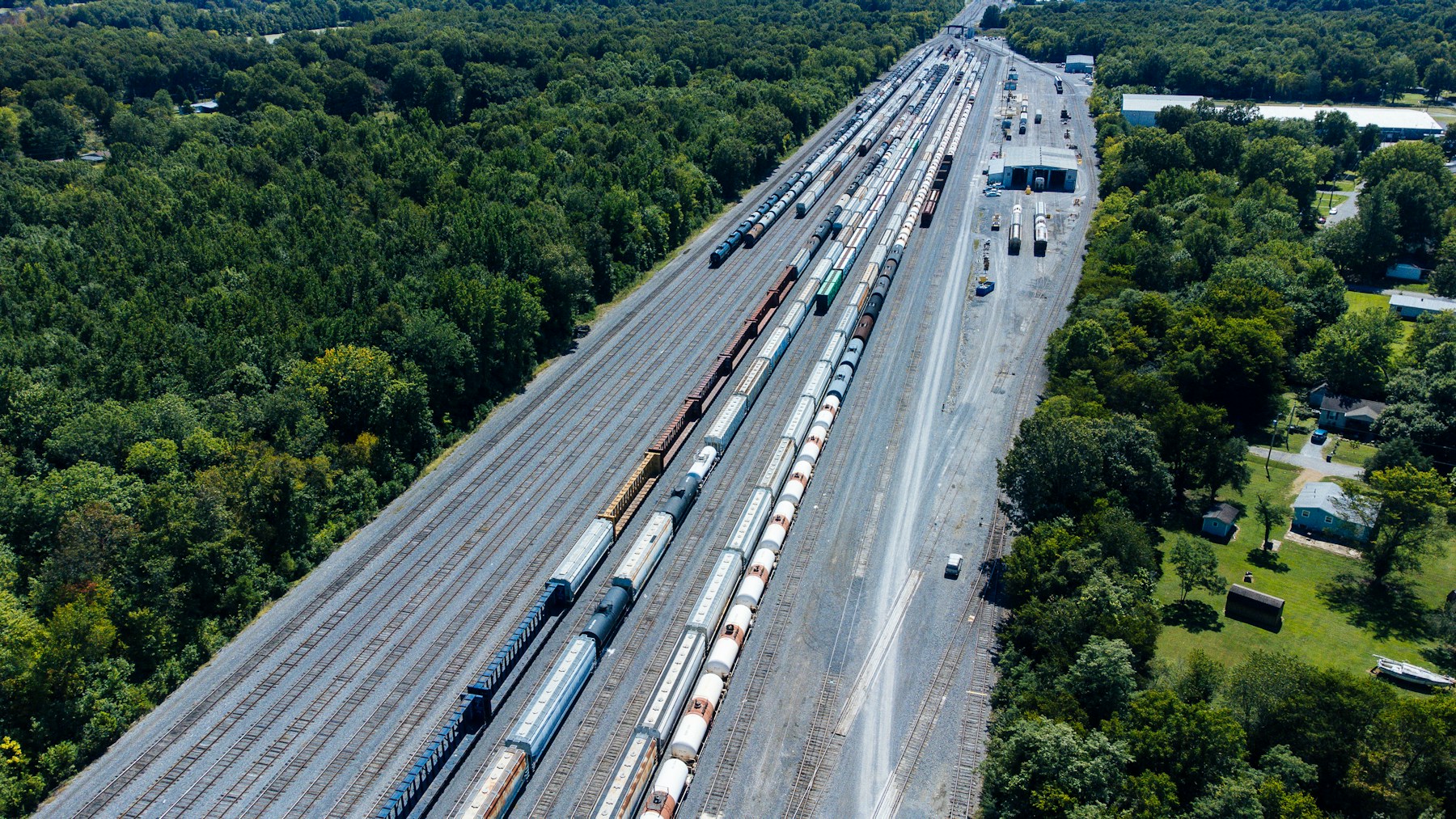 Active freight rail yard and regional transport links